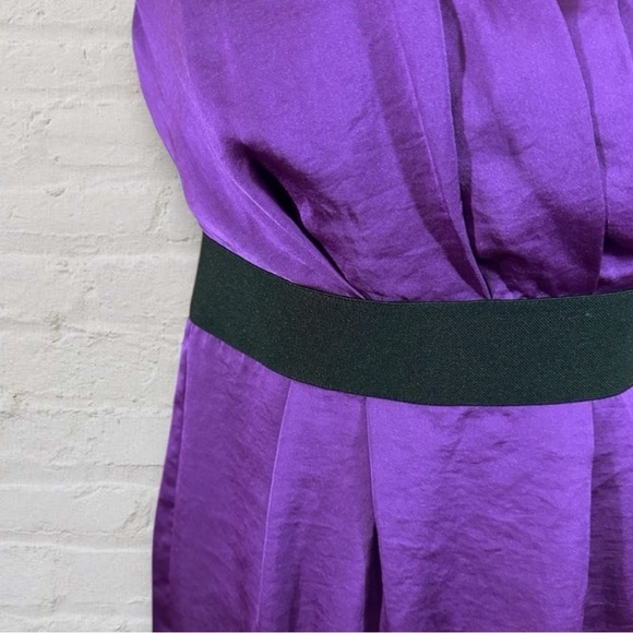 NWT BCBGeneration- Plumb Satin One Shoulder Cocktail / Party Dress- Size 6 - Picture 2 of 6